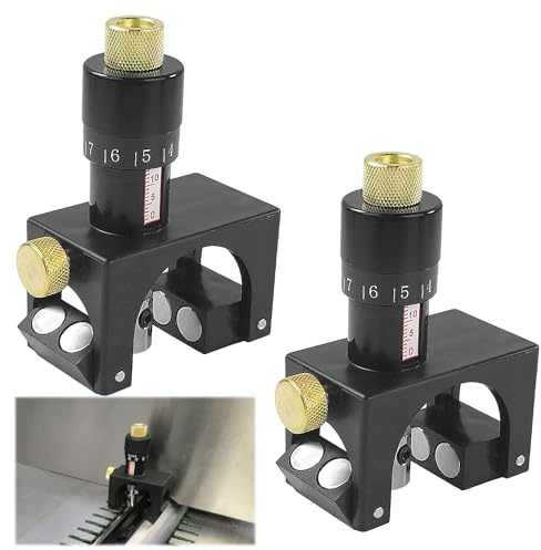 2-Teiliges Set Hobelmesser Einstelllehre, Verstellbares Hobelmesser für 75-125mm, Magnetische Hobelblatt Einstellvorrichtung, Passt für Alle Marken und Modelle Cutter Kalibrator