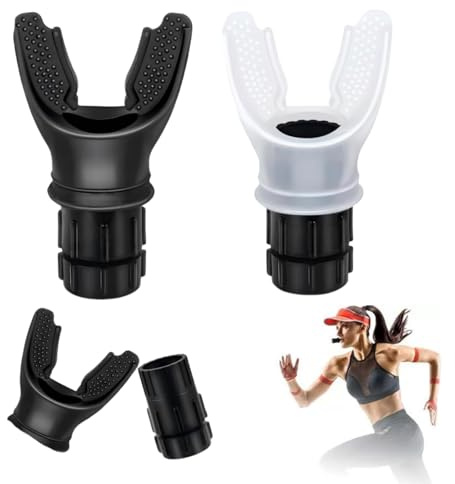 Fenglin-joy Breathing Trainer, 2 Stück Atemtrainingsgerät für die Lungenkapazität Tragbares Atemtrainer Verstellbarer Lungentrainer abnehmbar für einfache Reinigung (Weiß und Schwarz)