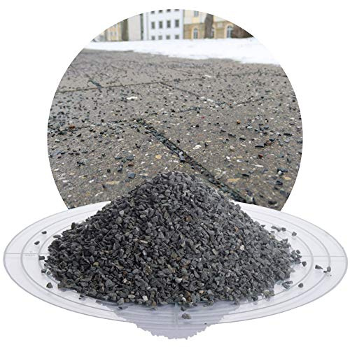Schicker Mineral Diabas Streusplitt grau 1-3 mm 25 kg, umweltfreundliches Streumittel, gegen Rutschgefahr auf Eis und Schnee, salzfrei, sehr robust, mehrfach verwendbar, hohe Haftung, Trittsicherheit