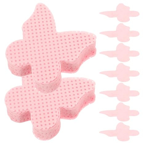 Nagelentferner Pads 200 Blatt aus Baumwolle, Rosa, Herzförmig