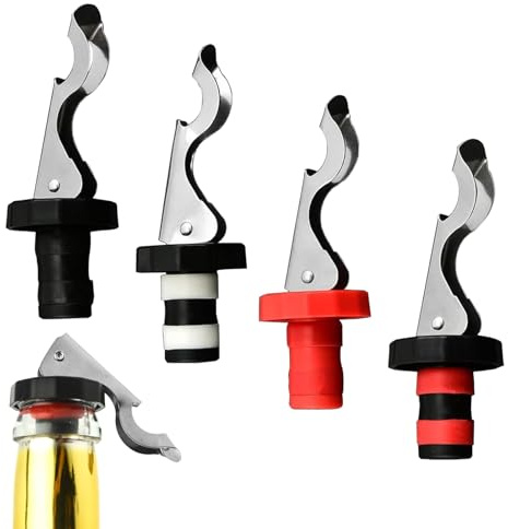 Hebelarm-Weinflaschenverschluss, 4 Stück, wiederverwendbare Flaschenverschluss, Hebelarm, Flaschenverschluss, Weinflaschendeckel, Vakuumstopfen für Weinflaschen, Champagner, Vakuumstopfen für Wein und
