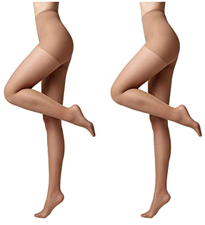 Conte elegant ACTIVE 40 DEN Figurformende Feinstrumpfhose Damen 2er-Pack | 81% Polyamid, 19% Elasthan mit Baumwollzwickel, stützend mit Kompression – formt Bauch, Taille und Hüfte.