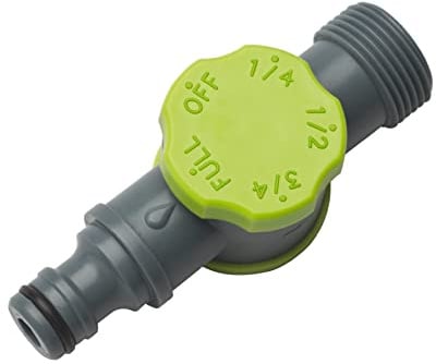 REHAU Durchflussminderer, Regulierventil in 5 Stufen einstellbar, von voll bis Null Durchfluss, für Perlschlauch/Tropfschlauch/Gartenschlauch