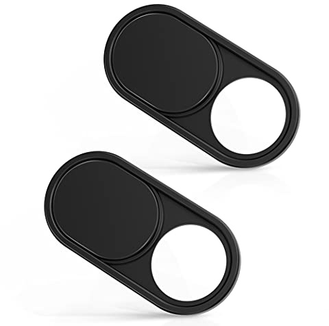 imluckies Webcam Abdeckung [0.6mm Ultra-Dünn Metall] für MacBook Pro, Laptop, MacBook air, iMac, iPad, PC, iPhone, Verschiebbare Kameraabdeckung, Schutz der Privatsphäre [2 Stück], Schwarz