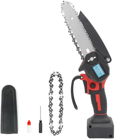 Akku Kettensäge für Einhell 18V Akku, 550W Handkettensäge Klein mit 2 Ketten, Motorsäge,Astkettensäge,Batteriebetriebene 6 Zoll Mini-Kettensäge zum Holzschneiden und Baumbeschneiden （Ohne Akku）