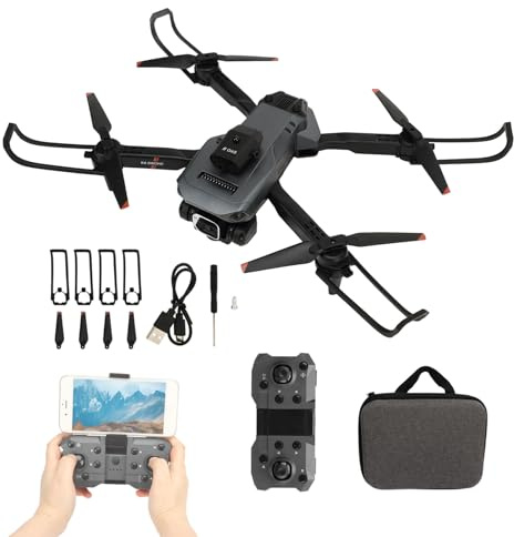 Faltbare Quadrocopter Drohne, K6 4K HD 50 facher Zoom, FPV Kameradrohnen, Vier Wege Hindernisvermeidungsdrohne, Drohne mit Tragetasche, Intelligente Schwebehöhe