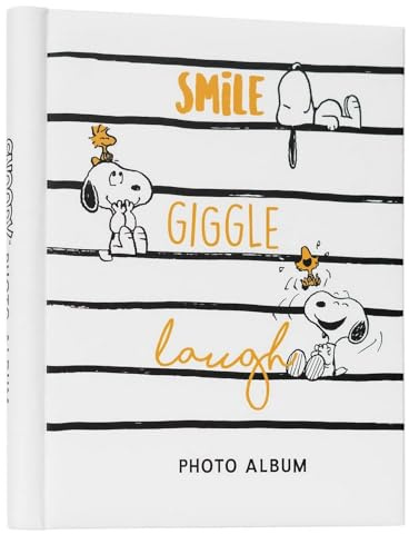 Grupo Erik Fotoalbum zum Selbstgestalten Snoopy - Scrapbook Weiße Seiten - Fotoalbum Klein 24 x 32 cm - Photoalbum 30 selbstklebend Seiten