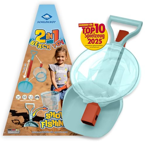 Schildkröt 2in1 Beach Toy Set | Innovatives Strandspielzeug mit Schaufel und Kescher | doppelter Spielspaß & viele Spielmöglichkeiten für Kinder