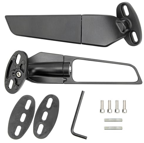 2 Stück Motorrad Rückspiegel, Einstellbare Drehbare Rückspiegel Universal ATV Motorrad Wind Schwenkbare Flügelspiegel Ersatz Außenspiegel für 250 300 400 650 H2 H4