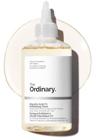The Ordinary Glycolic Acid 7% Exfoliating Toner, Aufhellender und glättender täglicher Toner für einen gleichmäßigeren Hautton, 240ml