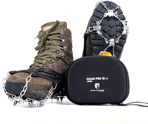 ALPIN LOACKER Grödel für Schneeschuhe I Leichte Steigeisen für Bergschuhe I Schhukrallen und Antirutsch Spikes I Eiskrallen & Schuhspikes, Grödel L