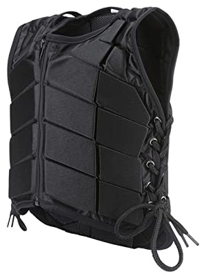 SOULONG Kinder Reitweste, Schutzweste für Reitsport, Schwarz, Acryl, Sicherheitsweste für Jungen und Mädchen, 286-432 g