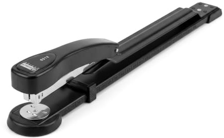 D.RECT 0312 Langarm Heftgerät für 50 Blatt Langarmhefter - Hefter für Büro Tacker groß - Einlegetiefe bis 31,4 cm A3 Langarmtacker Tacker - Metall Stapler - Hefttiefenbegrenzer