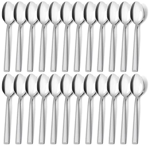 Suppenlöffel 24 Stück, Hunnycook Edelstahl Löffel Set, Besteck Esslöffel Suppenlöffel Set für Hause Party Restaurants Cafeterias, Hochglanzpoliert & Spülmaschinenfest - 7.5inch (19.2cm)