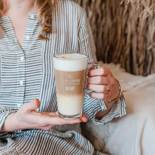 your surprise Schönes personalisiertes Latte Macchiato Glas mit Name oder Textgravur (1 stück)
