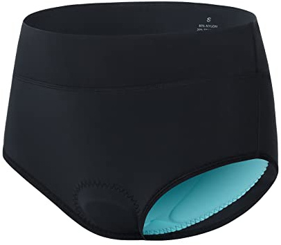 Homord Radunterhose Damen Gepolstert Gemütlich Fahrradunterhose Damen Atmungsaktiv Radsportunterwäsche mit 4D Sitzpolster-L