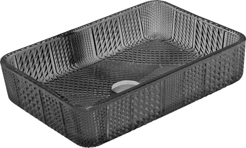 Mexen 24024670, Aufsatzwaschbecken aus Glas Akra, Black