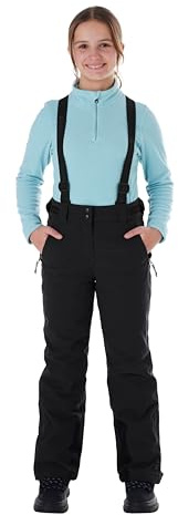 Killtec Mädchen ksw 77 grls pnts Funktionshose Skihose mit abzippbaren Latz Schneefang und Kantenschutz, Schwarz, 176 EU