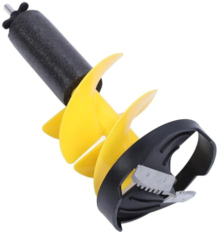 Plyisty Elektrischer 8-Zoll-Eisbohrer mit Schwimmendem Design und Adapter, Hochleistungs-Aluminium-Nylon-Eisfischer-Bohrer-Set, Kompaktes Winterwerkzeug mit 17,7 Zoll Länge und Klingenschutz