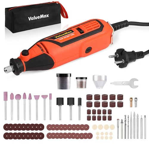 ValueMax Multifunktionswerkzeug 130W, Rotationswerkzeug mit 120 Zubehör, mini Graviergerät 5 Variable Drehzahleinstellung 35000 U/min, zum Schleifen, Schneiden, Bohren, Polieren, Reinigen, Gravieren