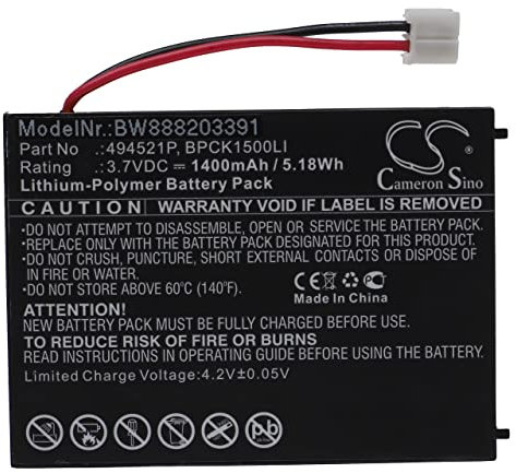 vhbw Akku kompatibel mit Oricom Secure SC703, SC710, SC701, SC720, SC705 Babyphone Sensormatte (1400 mAh, 3,7 V, Li-Polymer)