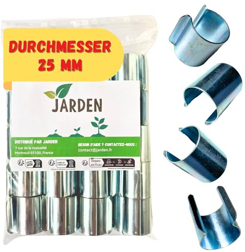 JARDEN© Set mit 40 Gewächshaus Klammern 25mm - Verzinkte Clips für Gewächshäuser - Metallklammern für Folien, Zubehör Gewächshaus - Sturmsichere Befestigung