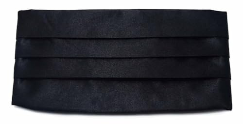 Herren-Kumberbund aus einfarbiger, mehrfarbiger Seide, Schwarz , 33*15*1