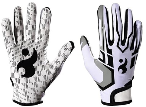 VBESTLIFE Jugend-FußBallhandschuhe, rutschfeste Football Rugb-Handschuhe, Atmungsaktive Vollfinger-Sporthandschuhe FüR Baseball (L)