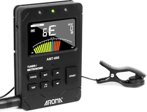 AROMA 3 in 1 Digitales Metronom Stimmgerät, Wiederaufladbar mit Vocal Count und hochauflösendem Farbdisplay,Chromatisches Stimmgerät für Gitarre, Bass, Violine, Ukulele und Blasinstrumente