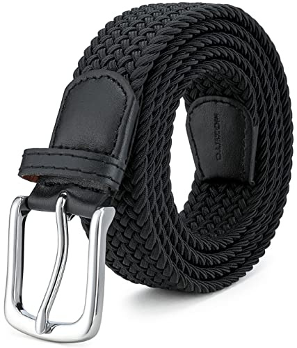 MOZETO Elastischer Stretch Flechtgürtel 3,3 cm Unisex stufenlos verstellbar