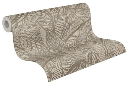 A.S. Création Vliestapete mit Blättern - hochwertige Tapete Floral 399332 in Metallic, Schwarz - Tapete Vlies Blätter Muster - Made in Germany