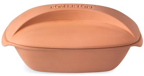 Römertopf Bräter CULINARIO für 4 Personen - 3 Liter Schmortopf mit Deckel aus Keramik – Zum Schmoren, Braten und Dampfgaren - Backofengeeignet