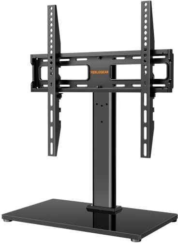 Perlegear TV Ständer TV Standfuss Schwenkbarer für 26-60 Zoll OLED LCD Flach & Curved Fernseher oder Monitore bis zu 40kg. Max.VESA 400x400mm, Höhenverstellbar & Stabile Base