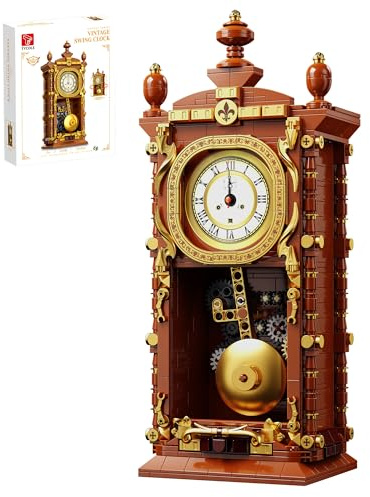 TYCOLE Vintage Wanduhr im klassischen, Stielspielzeug mit echter Uhrfunktion und Handbuch – verbindbares mechanisches Pendel – einzigartige Heimdekoration und Sammlerstück für Erwachsene und Kinder