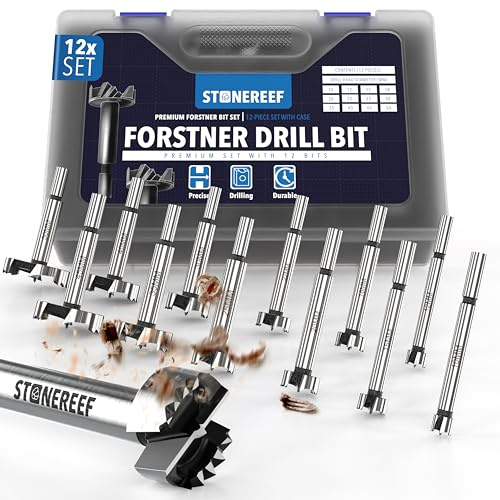 Forstnerbohrer Set 12-teilig [Ø 10–50 mm inkl. Box] – Topfbohrer für Holz, präziser Flachbohrer & Lochbohrer, auch bekannt als Förstnerbohrer/Fostnerbohrer – ideal für Möbelbau & Heimwerker