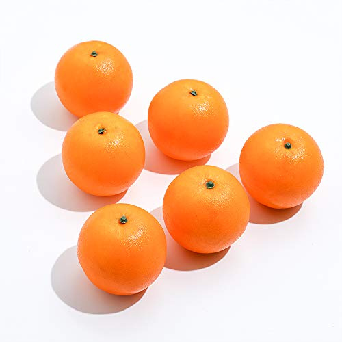 Veryhome 6 stücke künstliche orange gefälschte Obst Kunststoff Lebensmittel für Haus küche Party Dekoration Festival Display lebensechte (Orange, 6 Stück)