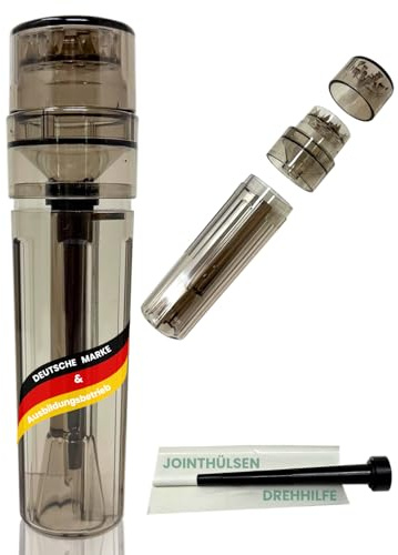 EKNA 3-in-1 Drehmaschine mit Grinder & Aufbewahrung | Cone Loader & Joint Roller für Herbs - Kräutermühle mit Joint Befüllung (Inkl. Anleitung)
