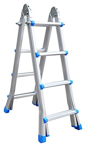 VaGo Klappleiter Teleskopleiter Stehleiter 4x4 Mehrzweckleiter Alu Leiter