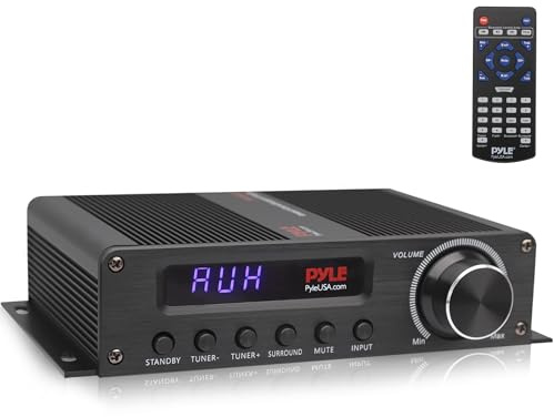 Pyle HiFi Verstärker 100W – Bluetooth Verstärker, Amplifier 5.1 Kanal Receiver mit HDMI, AUX, FM-Antenne, Subwoofer-Eingang, 12 V Adapter – 4 Eingänge