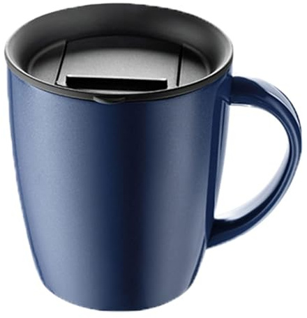 PARACITY Tasse 350ml, Isolierbecher aus Edelstahl mit Deckel und Henkel, Doppelwandiges Vakuum, Reisebecher für Camping und Unterwegs, Isolierte Kaffeetasse (Blau)