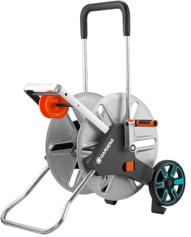 Gardena CleverRoll L Easy Metall: Großer Schlauchwagen bis zu 100 m Kapazität, besonders standfest, Schlauchführung in robustem Metallrahmen (18550-20)
