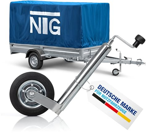 NTG Stützrad für Anhänger und Wohnwagen | Vollgummireifen, 150 kg Stützlast
