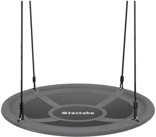 tectake® Nestschaukel, Korbschaukel bis 120 kg belastbar, Schaukel für Kinder und Erwachsene, Outdoor Gartenschaukel oder Indoor Hängesessel, Spielzeug für Garten oder Kinderzimmer (GRÖSSE Ø 100 cm)