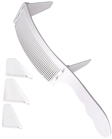 FOMIYES Barber Haarschneidekamm Set mit Gebogenem Verstellbarem Positionierungskamm für Präzises Schneiden Flaches Design Haarschneidehilfe für Männer Professionelle Stylinghilfe