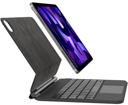 Belkin Pro iPad Tastaturhülle mit Magnetständer, beleuchtete Bluetooth‑Tasten, Trackpad‑Gesten, Apple Pencil Halterung, Premium‑Leder, QWERTZ, Medientasten, für iPad Air 11” M3/M4, Pro 11”