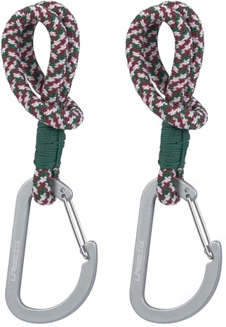 LÄSSIG Kinderwagenbefestigung (2 Stk.) Karabinerhaken Kinderwagenhaken Einkaufshaken/Stroller Hooks Cord green/lavender/deep red