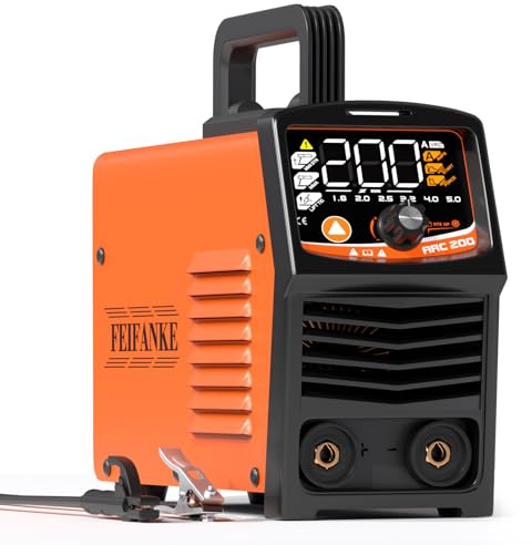 FEIFANKE Elektroden Schweißgerät ARC200 3 In 1 SYN IGBT Inverter Schweissgerät 200A mit LED Digitalanzeige MINI Tragbar Kompakt Schweissgerät MMA E-Hand/Lift TIG/Hot Start/Arc Force/VRD