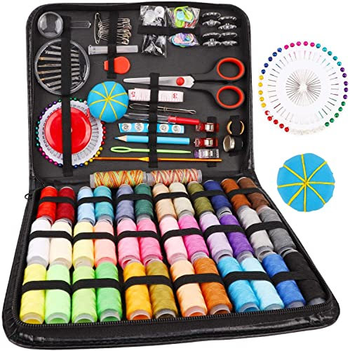 Nähset, 184 große Premium-Nähbedarf, 38 XL-Fadenspulen, geeignet für Reisende, Erwachsene, Kinder, Anfänger, Notfall, DIY und Home-Button-Reparatur-Set