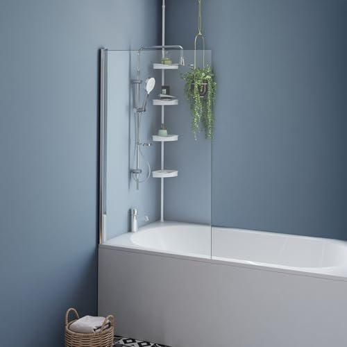 IDMarket - Badewannenabtrennung 1 Klappe 70x120 cm mit silbernem Aluminiumprofil