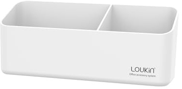 loukin Magnetischer und selbstklebender Markerhalter, trocken abwischbares Zubehörablage, magnetischer Aufbewahrungs-Organizer für Whiteboard, Glas oder Kühlschränke (weiß)